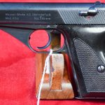 SOLD, MAUSER HSc PISTOL, LATE 1942 PRODUCTION, NAZI POLICE EAGLE/L, RARE BLACK PLASTIC GRIPS, VERY SHARP!