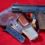 SOLD, LUFTWAFFE ISSUED JHV 41 FEMARU PISTOL, WITH MATCHING MAG, FULL RIG WITH LUFTWAFFE TROPICAL HOLSTER, VERY SHARP!