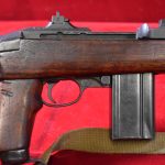 SOLD  US WWII INLAND M1A1 PARATROOPER CARBINE EARLY 4-43 PRODUCTION, TYPE 1, 1943 KHAKI SLING, VERY SHARP!