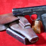 SOLD BRITISH WWI OFFICER CARRIED EARLY COLT 1903 POCKET HAMMERLESS PISTOL, LONDON PROOFED WITH A RARE BRITISH MADE HOLSTER, SCARCE RIG!