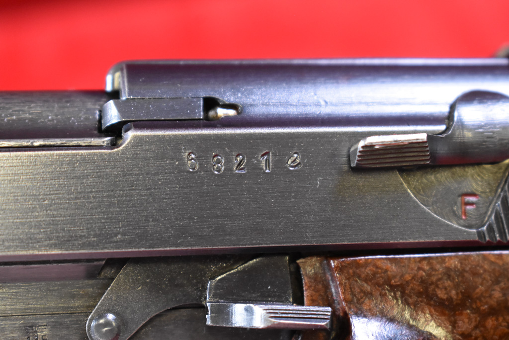 SOLD, MAUSER byf 43 P.38 PISTOL, EARLY “e” BLOCK PRODUCTION, DUSTY BLUE  FINISH, VERY SHARP FULL VET BRNGBACK RIG! - Pre98 Antiques