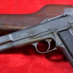 SOLD, IMPORTANT, RARE, NON IMPORT, VERY EARLY 1944 1st CHINESE CONTRACT CANADIAN WW2 INGLIS MK1∗ BROWNING HIGH POWER PISTOL, TANGENT SIGHT & SLOTTED , WITH EARLY STOCK, MINT CRISP!