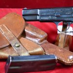 SOLD EXTREMELY RARE NON IMPORT 1946 DANISH CONTRACT FN HIGH POWER PISTOL,COMPLETE FULL RIG, MATCHING AND VERY SHARP!