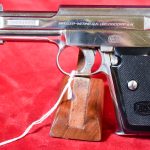 SOLD…EXTREMELY SCARCE & IMPORTANT RARE FACTORY NICKEL FINISH & BLACK GRIP, MAUSER MODEL 1934 PISTOL, MINT CRISP STUNNING EXAMPLE IN THE KNOWN SERIAL RANGE!