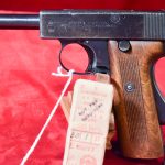 SOLD, 1913 WEBLEY & SCOTT SELF LOADING .455 MARK I PISTOL, BRITISH WW1 ROYAL NAVY ISSUED, WITH ORIGINAL AMMUNITION, VERY SHARP!