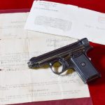 SOLD SCARCE GERMAN WWI IMPERIAL ARMY PROOFED J.P. SAUER MODEL 1913 PISTOL, VERY CRISP & HARD TO FIND! WITH CAPTURE PAPERS TOO! CONSIGNMENT SALE!