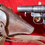 SOLD VERY RARE VIETNAM BRINGBACK, CHI-COM DOUBLE BARREL FLARE GUN & VERY RARE HOLSTER TOO!