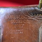 SCARCE US WWI 1917 WARREN LEATHER GOODS M-1916 HOLSTER FOR THE COLT MODEL 1911 SERVICE PISTOL, MINT & UNIT MARKED TOO!