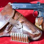 SOLD RARE, IMPORTANT, EXCEPTIONAL & COMPLETE M1911 STEYR HAHN PISTOL, 1912 PRODUCTION FOR THE CHILEAN MILITARY, NOT IMPORT MARKED, & ULTRA RARE CHILEAN HOLSTER, ABSOLUTELY UNSEEN BEFORE!