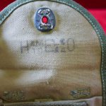 RARE US WWII M1 CARBINE TWIN MAG POUCH FOR BELT, 1944 KHAKI, RARE MAKER TOO!