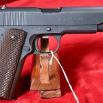 SOLD, IMPORTANT & RARE US WWII ITHACA 1911A1 PISTOL, AUGUST 1943 PRODUCTION, EXTREMELY DESIRABLE VARIANT WITH REPLACEMENT MARKED SLIDE, VERY SHARP!