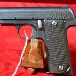Sold - GERMAN WWI CAPTURED FRENCH WWI ARMY ISSUE ASTRA MODEL 1916 “RUBY” TYPE PISTOL, RESOLD WITH GECO RETAIL MARK, VERY SHARP!
