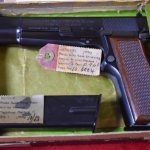 SOLD, FN BROWNING HIGH POWER PISTOL, EARLY 1950'S BRITISH MILITARY/GOVERNMENT MI5,MI6 CONTRACT, LIKE NEW IN BOX & STILL WITH BRITISH ARSENAL TAGS!