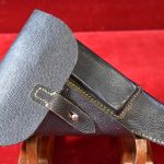 SOLD GERMAN WWII cxb 4 CODED BLACK PEBBLEGRAIN LEATHER SOFTSHELL P.38 HOLSTER, MINT CRISP!