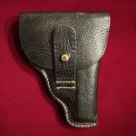 SOLD VERY RARE MINT WALTHER MODEL 9 MILITARY TYPE HOLSTER, TOP GRAIN LEATHER