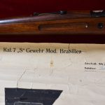 SOLD SPECTACULAR, LITERALLY RIGHT OUT OF THE CRATE, BRAND NEW 1935 MAUSER BRAZILIAN CONTRACT RIFLE, WITH MATCHING BAYONET AND 4/30/1937 MAUSER FACTORY TEST TARGET!