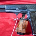 SOLD, IMPORTANT & RARELY SEEN RESISTANCE SMUGGLED FROM FN FACTORY, NAZI OCCUPATION HIGH POWER PISTOL, NO SERIAL NUMBER OR WAFFENAMTS, ROUGH BUT MINT!