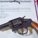 SOLD TUE AUG 23, OUTSTANDING & SCARCE, APRIL 1945 LATE PRODUCTION, US NAVY ISSUED SMITH & WESSON VICTORY REVOLVER, WITH LETTER & MINT NEW UNFIRED!