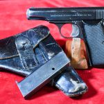 SOLD VERY SCARCE & INTERESTING GERMAN WWII KOMMER MODEL 4 PISTOL, 1940 LATE PRODUCTION, IMPOSSIBLE TO FIND FULL RIG, MINT SHARP!