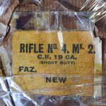 SOLD THU JUL 14 , NEW MUMMY WRAPPED & UN-ISSUED No4. Mk2. (F) LEE ENFIELD RIFLE, 6-1955 PRODUCTION!  BRAND NEW 67 YEAR OLD RIFLE & BAYONET!