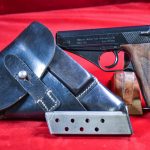 SOLD  EXCEPTIONAL MAUSER HSc PISTOL,1944 3 LINE VARIANT, MILITARY FINISH WAFFENAMTED, VERY RARE jhg 44 HOLSTER, MINT FULL RIG!