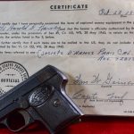 SOLD, UNCOMMON FRENCH SOCIETE D'ARMES PARIS VEST POCKET PISTOL, 25auto, WITH WWII VET BRINGBACK PAPERS!