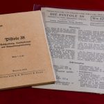 SOLD, VERY SCARCE ORIGINAL OFFICIAL GERMAN ARMY 1940 P.38 MANUAL & 1944 TECHINCAL UPDATE SHEET! MUST HAVE FOR P.38 COLLECTORS!