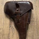 Sold BEAUTIFUL BROWN GERMAN P.38 HOLSTER, COMMERCIAL WITH SOLDIERS FADED ID INSIDE FLAP