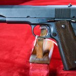 SOLD, VERY CHOICE, US WWII UNION SWITCH & SIGNAL 1911A1 US ARMY SERVICE PISTOL, MAY 1943 EARLY PRODUCTION, VERY SHARP, CARRIED BY SGT JOHN BECK, 63rd INFANTRY BAR GUNNER!