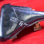 SPRING CLEANING: GERMAN WWII, 1939 E.G. LUENER, BAUTZEN BLACK LEATHER LUGER HOLSTER, VERY NICE!