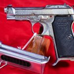 THU JUN 22, ULTRA RARE MODELO 1935 BERETTA VERSIONE LUSSO 1957, INCISA E NICHELATA, BRIGHT NICKEL FACTORY ENGRAVED, 2 SPARE MAGS, MINT NEW!