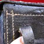 SOLD VERY SCARCE GERMAN WWII PIGSKIN LUGER HOLSTER, E.G.LEUNER, BAUTZEN, 1942, VERY SHARP!