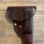 SOLD TOP NOTCH WALTHER PPK POLICE EAGLE C BROWN HOLSTER /  ROBERT LARSEN BERLIN 1939 MAKER
