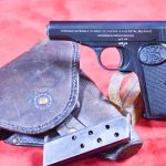 SOLD VERY CHOICE, JAPANESE WWII FN MODEL 1910 PISTOL, FULLY RIGGED OUT WITH FANTASTIC JAPANESE HOLSTER, VERY UNUSUAL RIG!