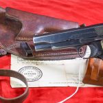 SOLD FANTASTIC DOCUMENTED VET WAR TROPHY NAZI ViZ 35 RADOM PISTOL, MATCHING EARLY SLOTTED E BLOCK, WITH CAPTURE PAPERS, SHOULDER HOLSTER & MAG & SEXY HOT SWEETHEART/WHORE GRIPS! ABSOLUTE MUST HAVE RADOM!