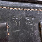 SOLD GERMAN WW2 cdg 41 CODED (AUWATER & BUBECK) & WAFENAMTED BLACK LUGER HOLSTER, VERY SHARP!