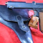 SOLD IMPORTANT, EXCEPTIONAL & COMPLETE M1911 STEYR HAHN PISTOL, VERY EARLY 3 DIGIT SERIAL NUMBER, 1912 PRODUCTION FOR THE CHILEAN MILITARY, NOT IMPORT MARKED, & ULTRA RARE CHILEAN HOLSTER, ABSOLUTELY UNSEEN BEFORE!