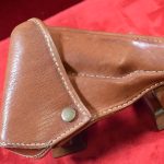 SOLD  MINT CRISP SCREAMER UN-ISSUED JAPANESE TYPE 94 LEATHER HOLSTER, BEST EXAMPLE WE HAVE EVER SEEN! ABSOLUTLEY STUNNING PIECE OF WAYGU LEATHER!