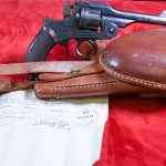 Sold JAPANESE TYPE 26 SERVICE REVOLVER, VERY NICE, WITH MINT HOLSTER AND CAPTURE PAPERS TOO!
