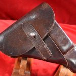 SOLD GERMAN WWII MAUSER HSc HOLSTER, EARLY jhg 41 CODED & WAFFENANAMTED, WELL MARKED & VERY NICE!