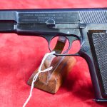SOLD EXCEPTIONAL, NAZI OCCUPATION FN/BROWNING HIGH POWER PISTOL, FIXED SIGHT, “b” BLOCK, EARLY 1944 PRODUCTION, MINT CRISP EYE POPPER!