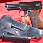 SOLD VERY SCARCE MAUSER MODEL 1934 PISTOL, NAZI POLICE EAGLE/L MARKED, ONLY 1500 ISSUED, MINT CRISP FULL RIG! 1 MATCHING MAG TOO!