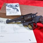 SOLD US WWII COLT COMMANDO REVOLVER, .38 SPECIAL 4 INCH, SHIPPED JULY,1944 TO THE US MARITIME COMMISSION, McCOMB, MISSISSIPPI, WITH BOX, MANUAL, & COLT LETTER TOO!