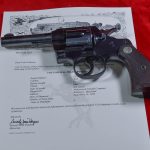 SOLD US WWII COLT OFFICIAL POLICE REVOLVER, 4 inch .38 SPECIAL, SHIPPED TO ANDERSON & IRELAND COMPANY, BALTIMORE ON SEPT 12, 1942, MINT CRISP!