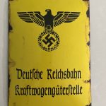 SOLD, DEUTSCHE REICHSBAHN ENAMEL SERVICE INFORMATION SIGN