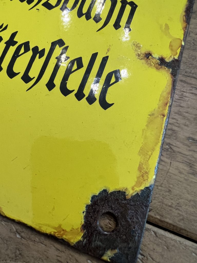 SOLD, DEUTSCHE REICHSBAHN ENAMEL SERVICE INFORMATION SIGN - Pre98 Antiques