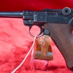 SOLD  OUTSTANDING & EXCEPTIONAL byf41 P.08 “BROWN WIDOW” LUGER, MATCHING MAG, MINT CRISP STUNNER!