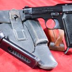 SOLD  VERY CHOICE, EARLY 1944 NAZI ISSUE MODEL 1935 BERETTA PISTOL, “4UT” MARKED EARLY HIGH POLISH VARIANT, FULL RIG!