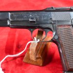 SOLD VERY CHOICE NAZI OCCUPATION 1941 PRODUCTION “TANGENT SIGHT” FN/BROWNING  HIGH POWER PISTOL, WaA140 PROOFED, VERY SHARP, CERTAIN SS ISSUE! CONSIGNMENT SALE!