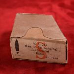 GERMAN WWII ISSUED 8X56R AMMUNITION FOR THE AUSTRIAN M30 STEYR MANNLICHER CARBINES, 10 ROUNDS ON 2 CLIPS, PRISTINE CONDITION!